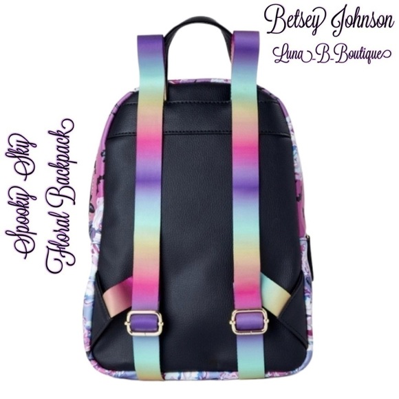 🆕🦄Luv Betsey by Betsey Johnson🦄Spooky Sky Floral Mid-Size Backpack🦄 - Picture 7 of 8